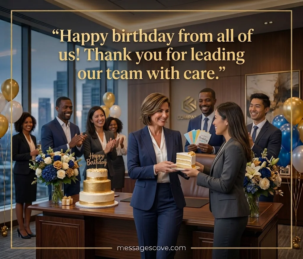 Birthday messages from the team or employees