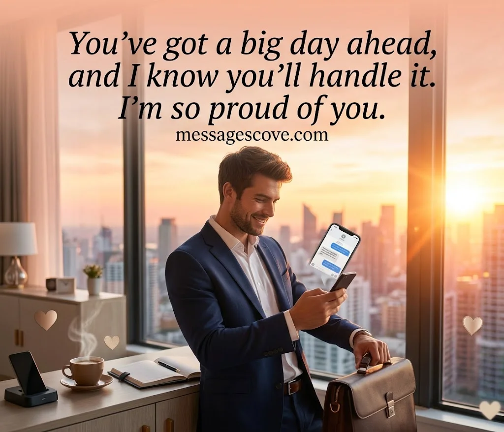 Encouraging Good Morning Messages for Him Before a Big Day