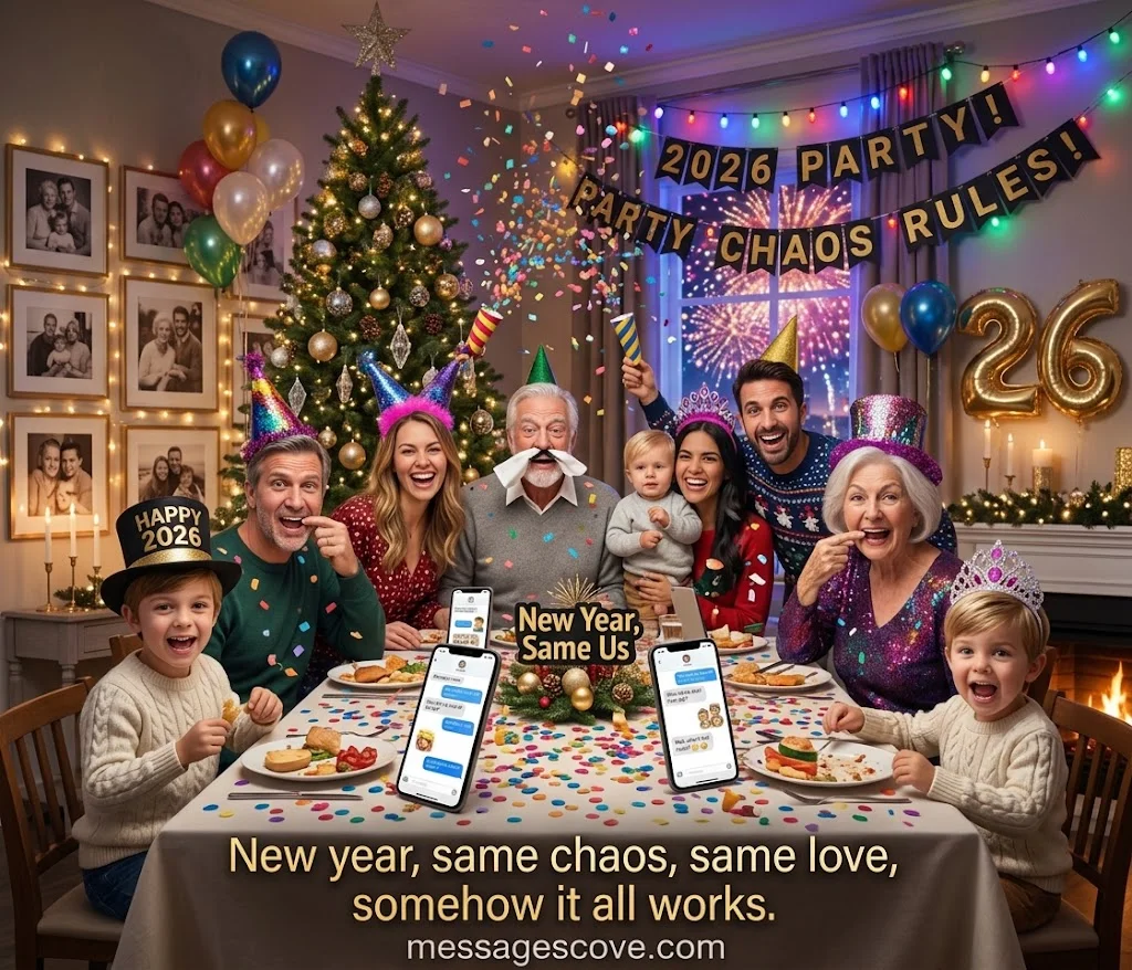 Funny and Lighthearted Happy New Year Messages for Family