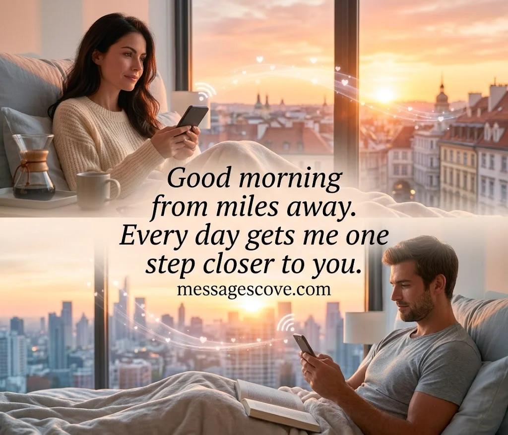 Long-Distance Good Morning Messages for Him