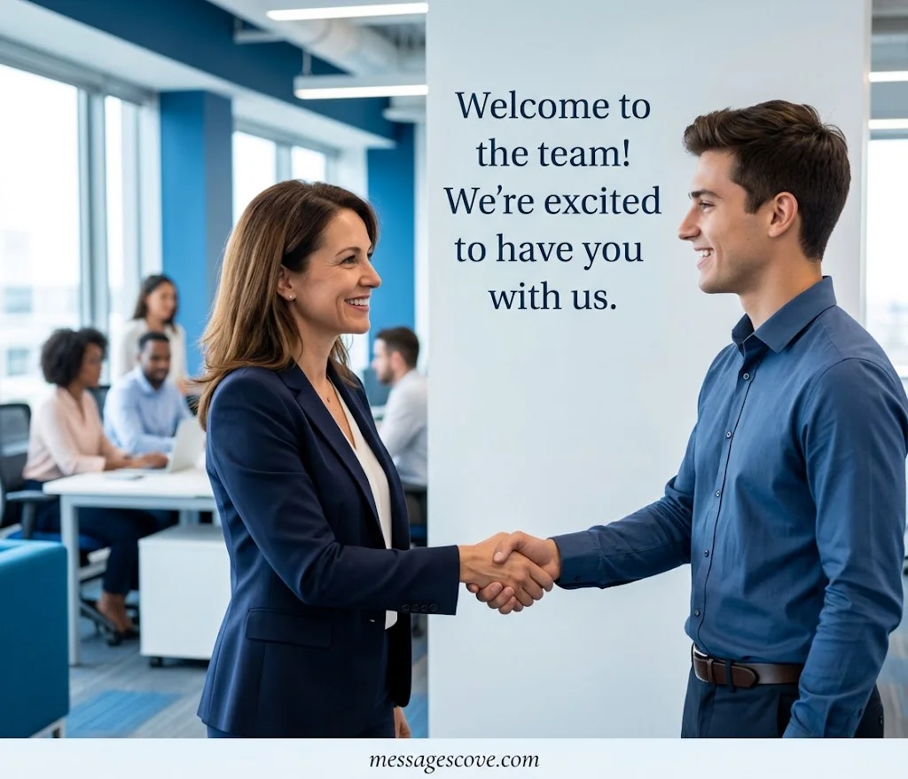 Welcome messages from a manager