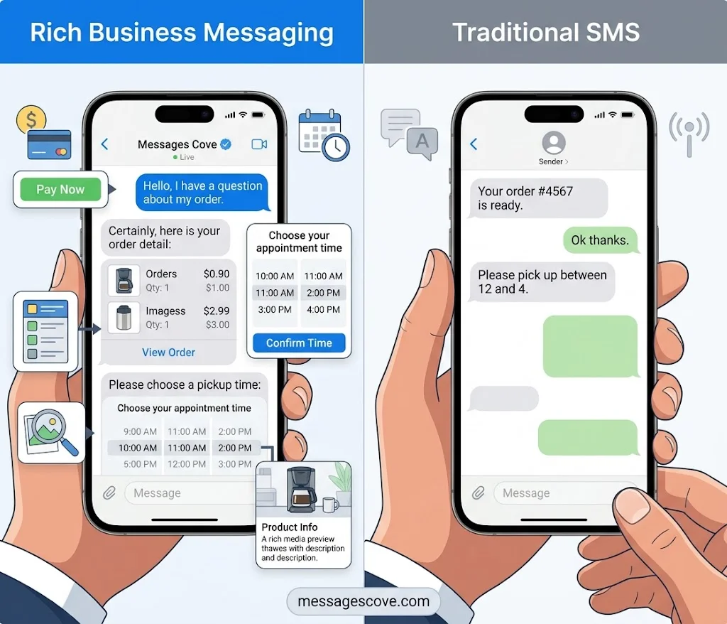 Apple Messages for Business vs SMS