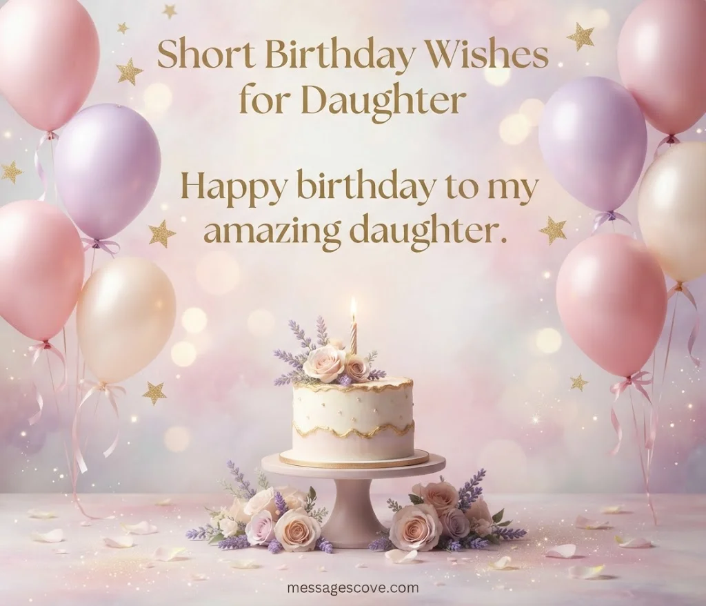 Now for the sweet birthday wishes for daughter, soft and simple.